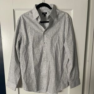 Express slim floral 1MX Dress Shirt - Grey floral - size M